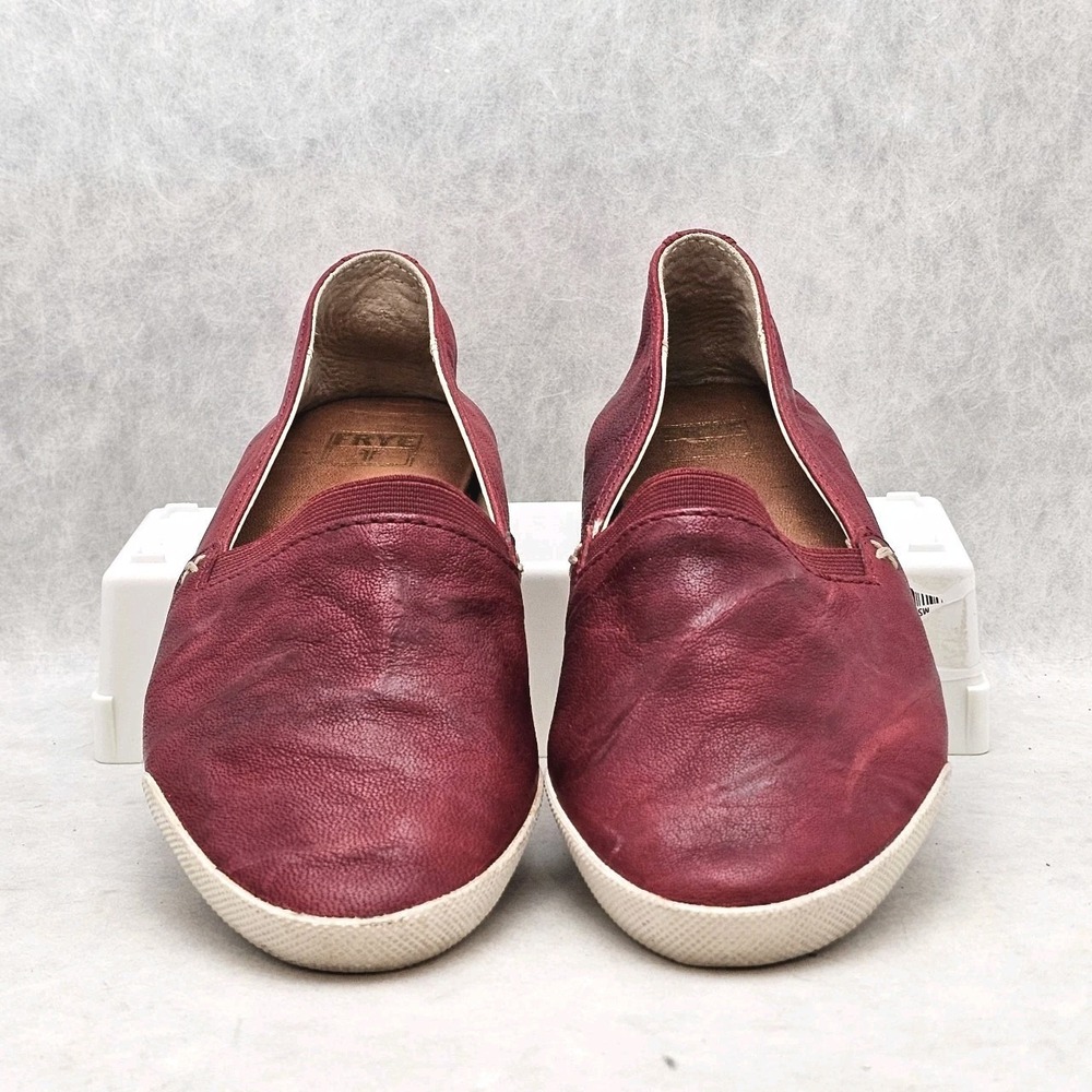 Frye Melanie Women's Red Leather Slip On Casual Flat Shoes Sz 6 Durable Comfort